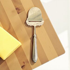 Vintage Rustfri cheese plane slicer silver-plate & stainless etched handle